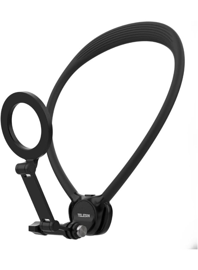 TELESIN 2in1 Magnetic Neck Mount | Neck Mount Kit, Magnetic Phone Holder for iPhone Android, Chest Strap, Hands-Free POV Image for iPhone 16 15 14 13 | Samsung Android Action Cameras - Image 1